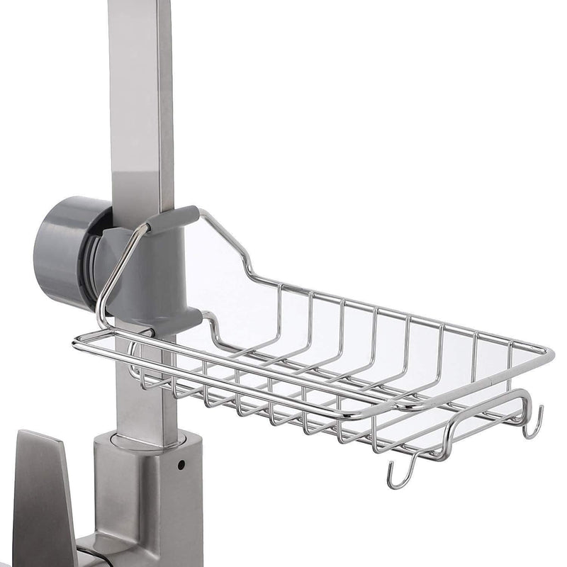 Stainless Steel Faucet Hanging Shelf Sponge Holders with Towel Hangers -  Store_name 