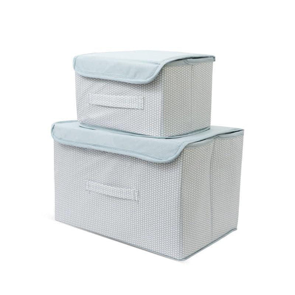 Foldable Non-Woven Big and Small Storage Basket Bins Wardrobe Closet Organizer (Pack of 2) -  Store_name 