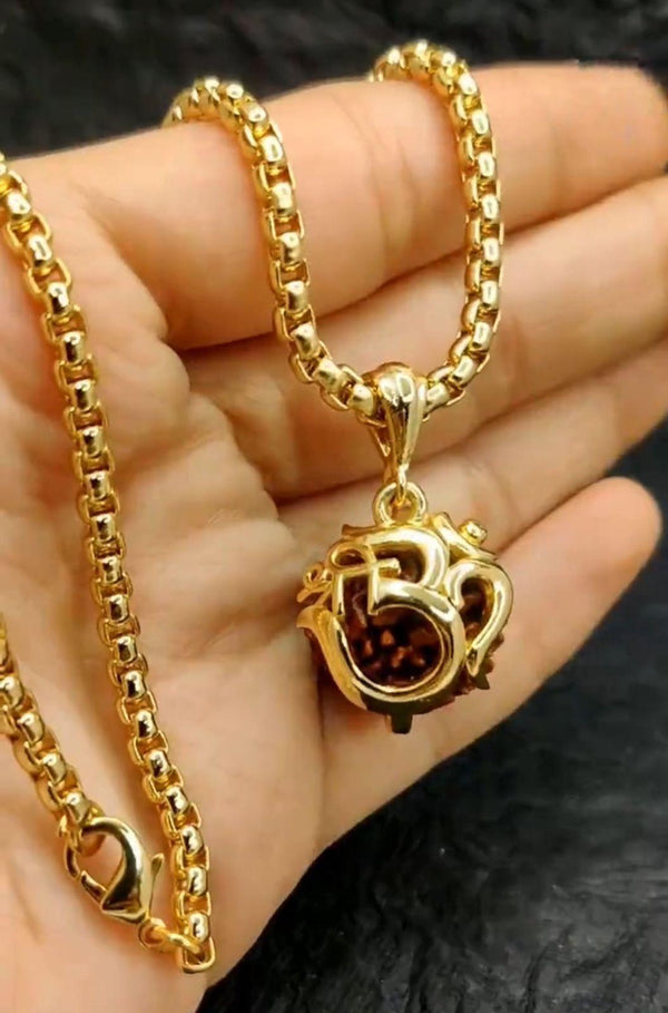 Om Rudraksha Pendant With Chain -  Store_name 