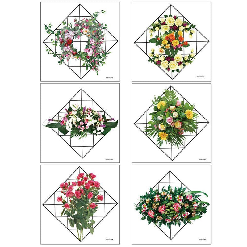 Home Wall Art Grid Flower Pattern Sticker Office Decals The Flowers -  Store_name 