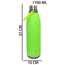 Cool N Cool 1700ML Double Walled Insulated Water Bottle with Handle Unbreakable Design 1.7 Liter 100% Food Grade BPA Free for Travel Office Sports Picnic School Etc (Green)