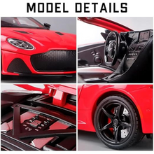 Die Cast Metal Car For Kid 1:24 Scale Model Aston Martin Alloy Diecast Openable Door Toy Car Pullback With Sound Light Toy Car For Kids Best Gifts Toys For Boys