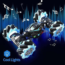 1:12 RC Stunt Car, 2.4GHz 4WD Remote Control Gesture Sensor Toy Cars, Double Sided Rotating Off Road Vehicle 360° Flips with Lights Music, for Boys & Girls Birthday