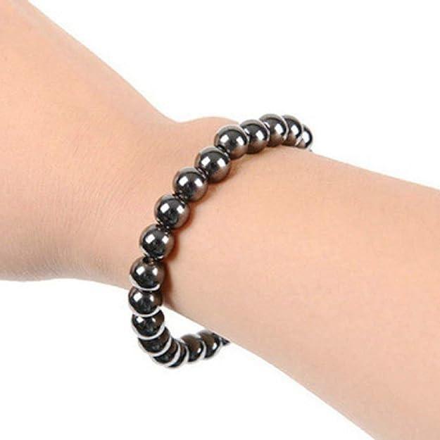 Natural Round Beads Magnetic Hematite Crystal Stone 8mm Bracelet (Pack of 2) -  Store_name 