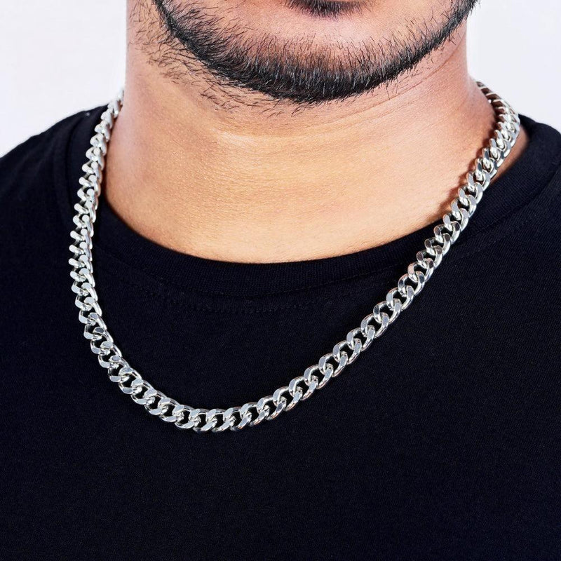 Silver Plated Cuban Style Thick & Heavy Chain For Men -  Store_name 