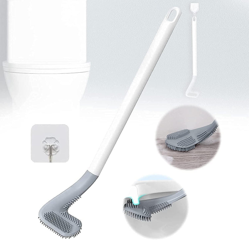 Toilet Brush- Wall-Mounted Long-Handled Golf Head Toilet Brush with Hook Pack of 2 -  Store_name 