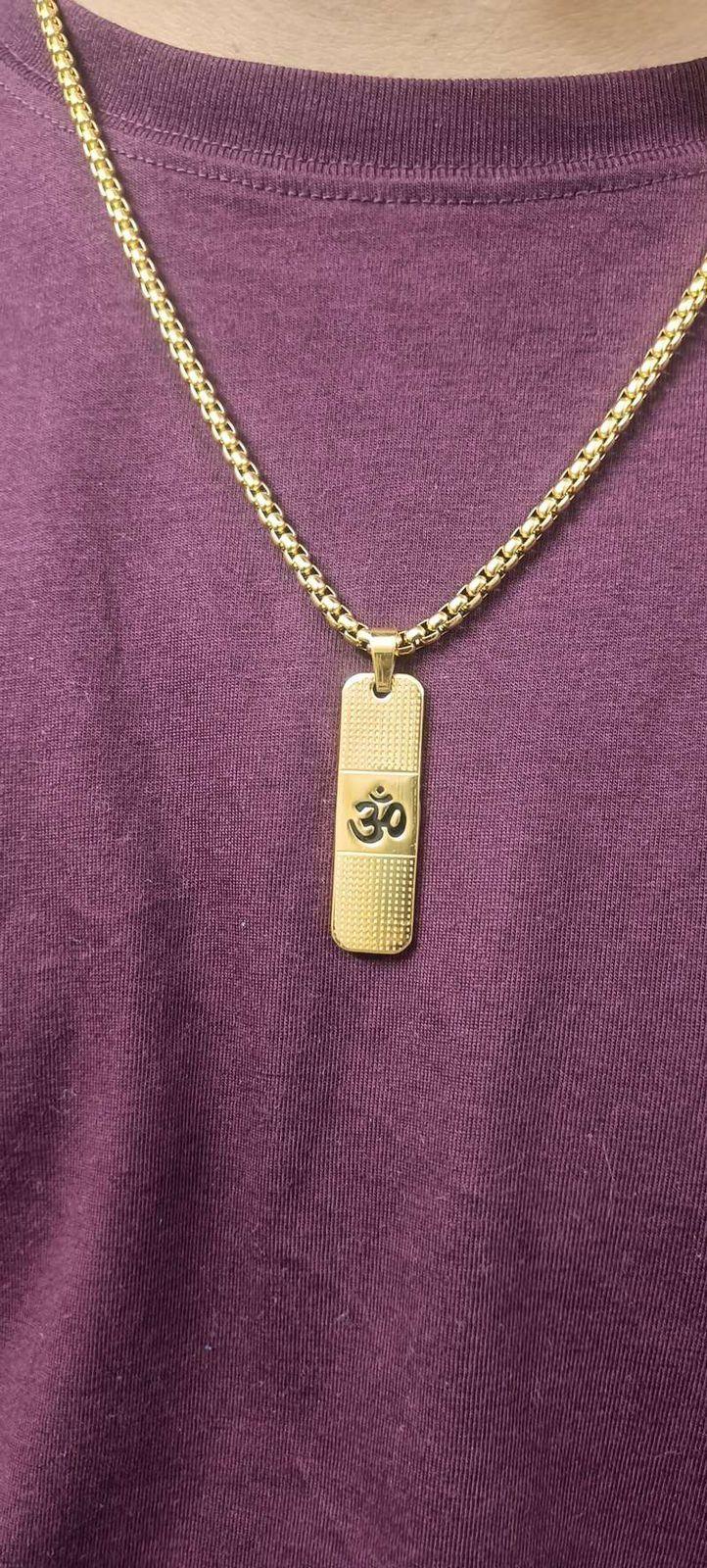 Genuine OM Necklace for Men with Premium 24K Gold plating. -  Store_name 