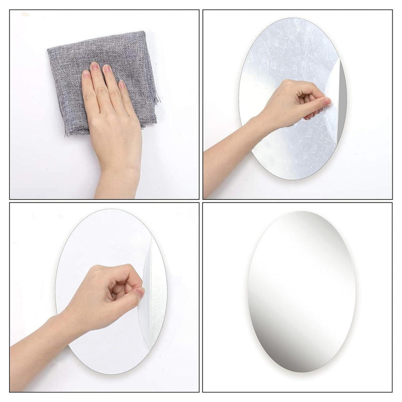 Combo of Oval Shape & Square Shape Mirror (Pack of 2) -  Store_name 