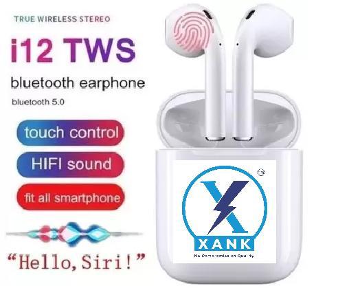 XANK TWS i12 Bluetooth Earphone with Portable Charging Case (White, True Wireless) -  Store_name 