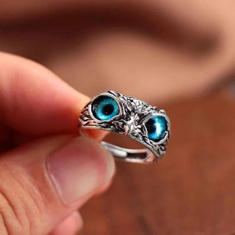 Attractive Silver Plated Owl Ring -  Store_name 