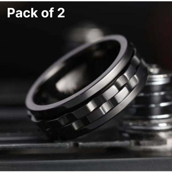 Stainless Steel Ring For Men (Pack of 2) -  Store_name 