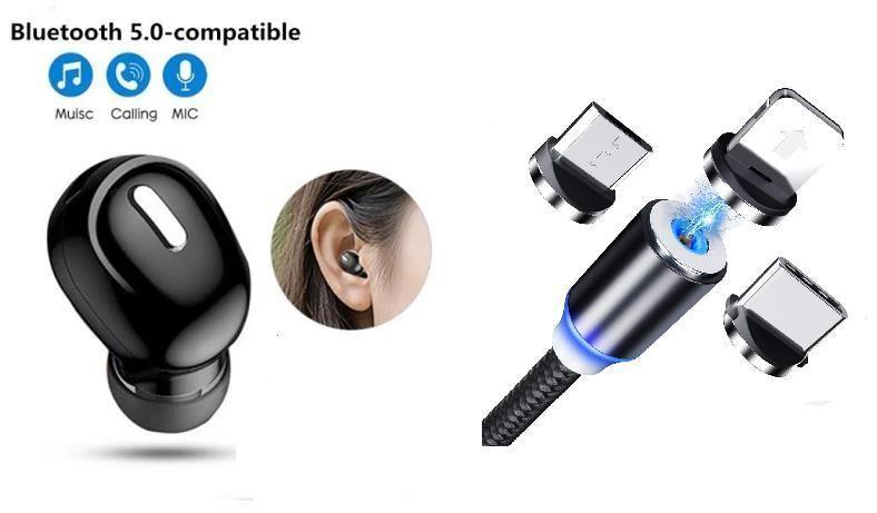 Combo Offer of X9 Mini 5.0 Bluetooth Earphone with 3 in 1 Magnet Cable -  Store_name 