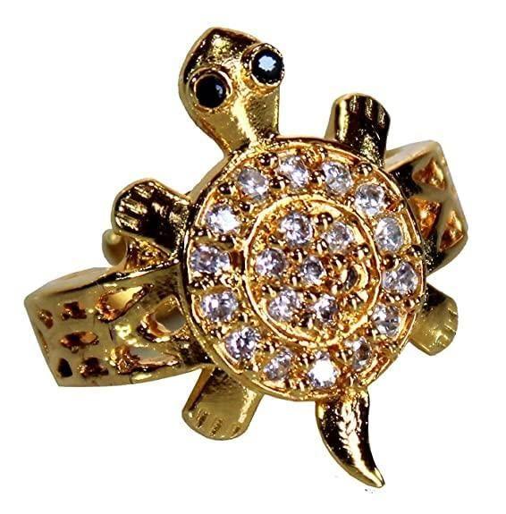 Panchdhatu Zircon Studded Turtle Meru Ring Set of 2 -  Store_name 