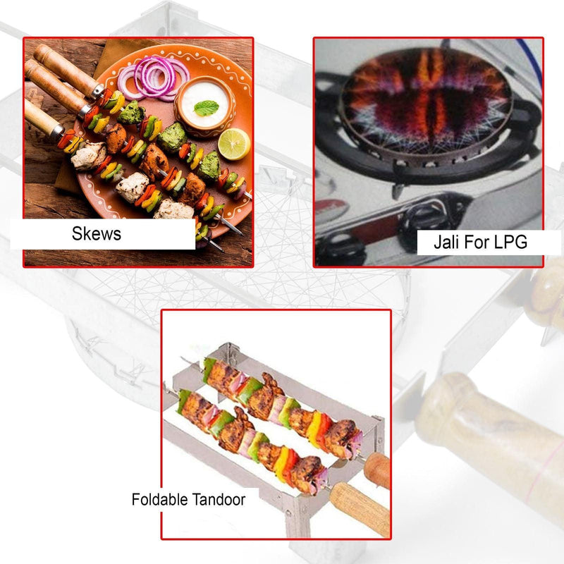 Barbeque Grill Stand with 2 Skewers & 1 Jali -  Store_name 