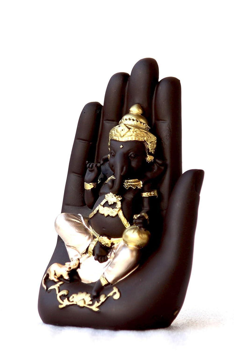 eCraftIndia Golden Handcrafted Palm Ganesha Decorative Showpiece -  Store_name 