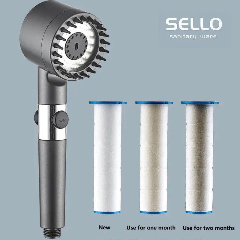 High Pressure 3-Setting Handheld filtration brush Shower head -  Store_name 