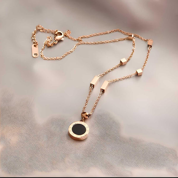 Rose Gold High Quality Gold Plated Stainless Steel Round Necklace -  Store_name 