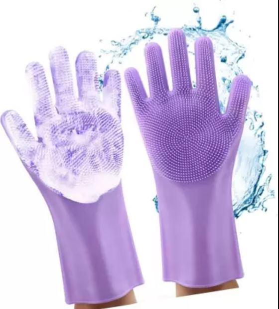 Gloves-Silicone Dish Washing Gloves,Silicon Cleaning Gloves,Silicon Hand Gloves for Kitchen Dishwashing and Pet Grooming,  Heat Resistant Gloves -  Store_name 