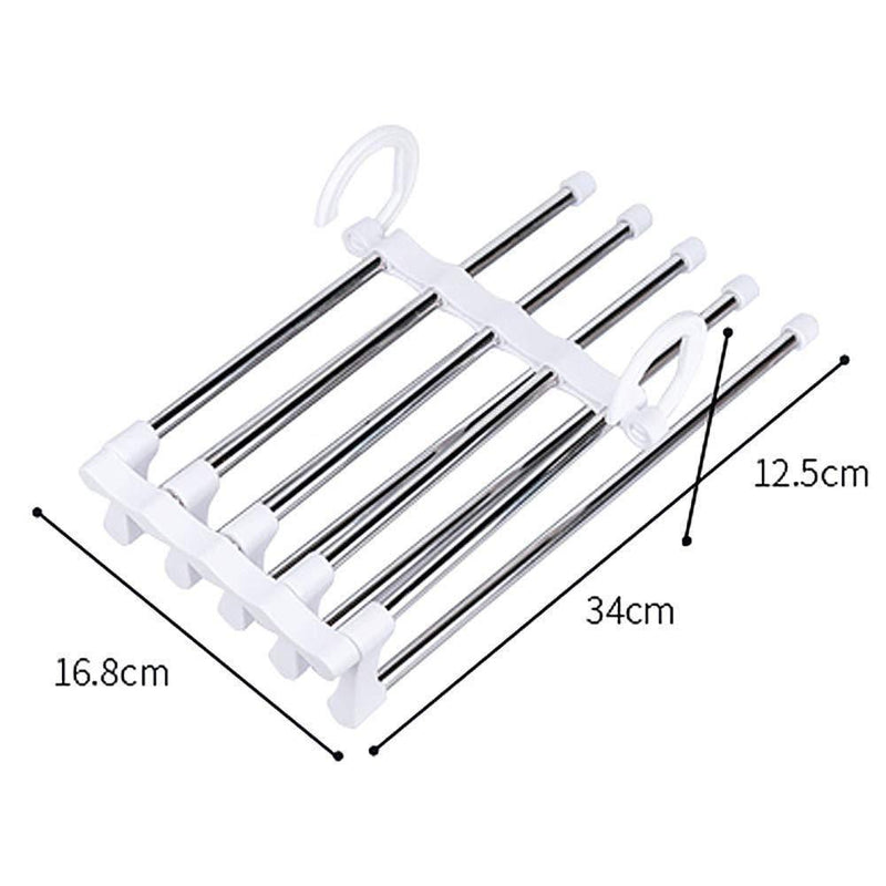 Hanger-5 In 1 Stainless Steel Multifunction Retractable Pants Rack Trouser Hanger(Pack of 2) -  Store_name 