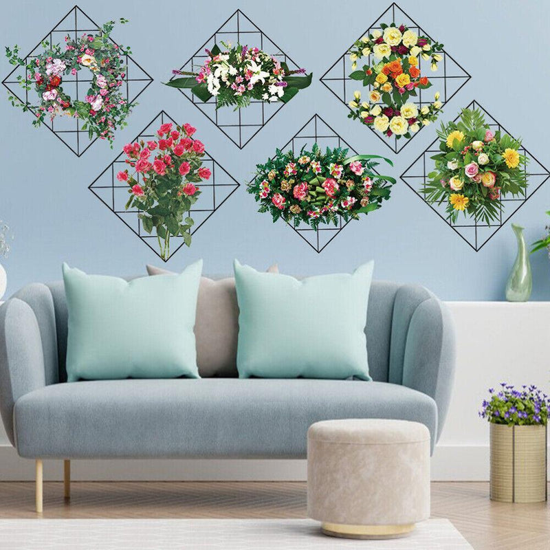 Home Wall Art Grid Flower Pattern Sticker Office Decals The Flowers -  Store_name 