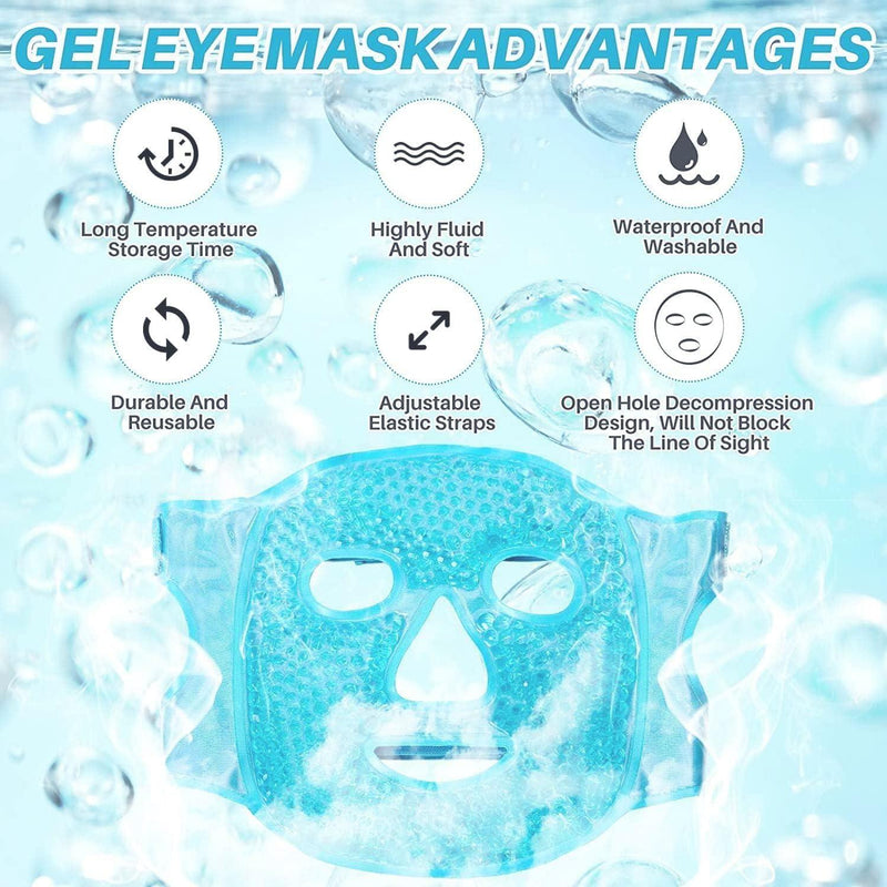 Cool Gel Full Face Mask Summer Ice Cooling Sleeping Mask -  Store_name 