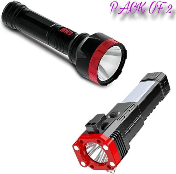 Portable LED Flashlight Multifunctional Work Light Emergencies Safety With Luster LED Torch Combo -  Store_name 