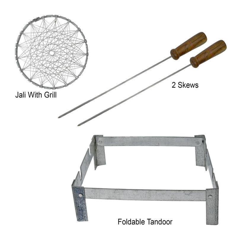 Barbeque Grill Stand with 2 Skewers & 1 Jali -  Store_name 