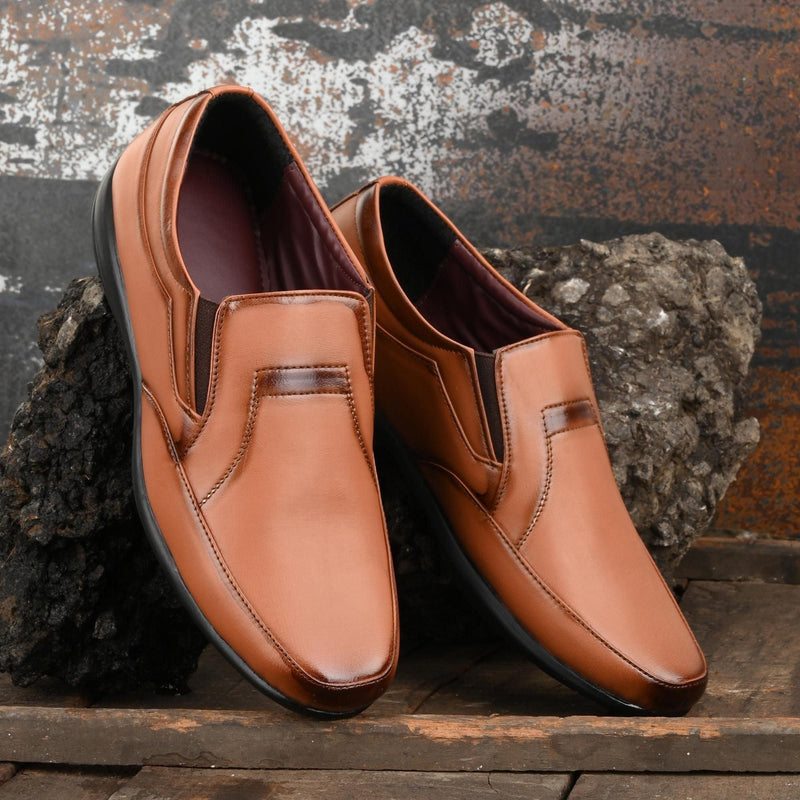 Men's Tan Formal Synthetic Leather Loafers -  Store_name 