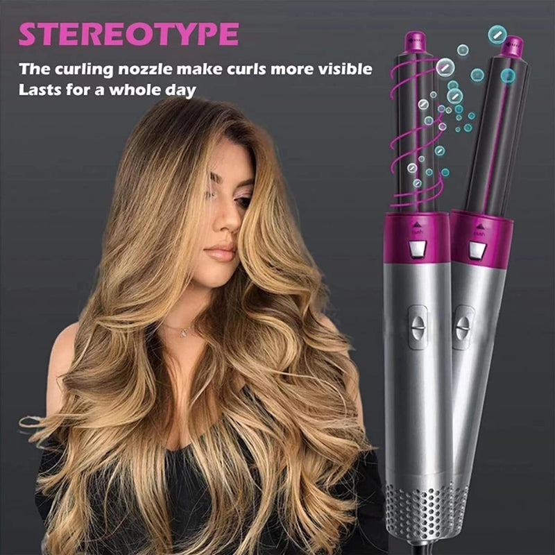 5 in 1 Multifunctional Hair Dryer Styling Tool, Detachable 5-in-1 Multi-Head Hot Air Comb, The Negative Ion Automatic Suction Hair Curler -  Store_name 