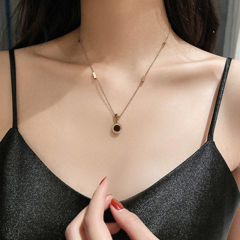 Rose Gold High Quality Gold Plated Stainless Steel Round Necklace -  Store_name 