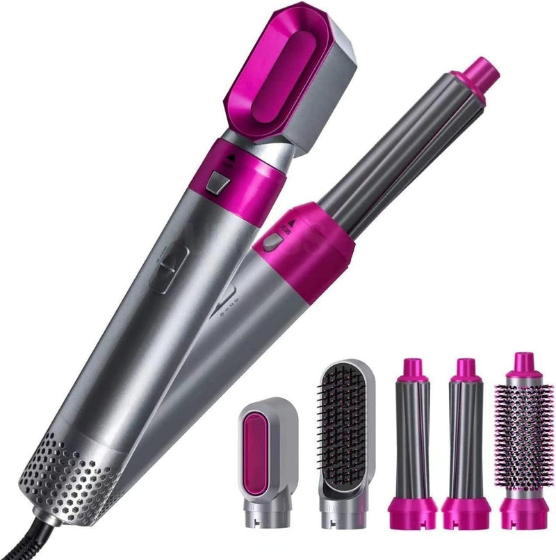 5 in 1 Multifunctional Hair Dryer Styling Tool, Detachable 5-in-1 Multi-Head Hot Air Comb, The Negative Ion Automatic Suction Hair Curler -  Store_name 