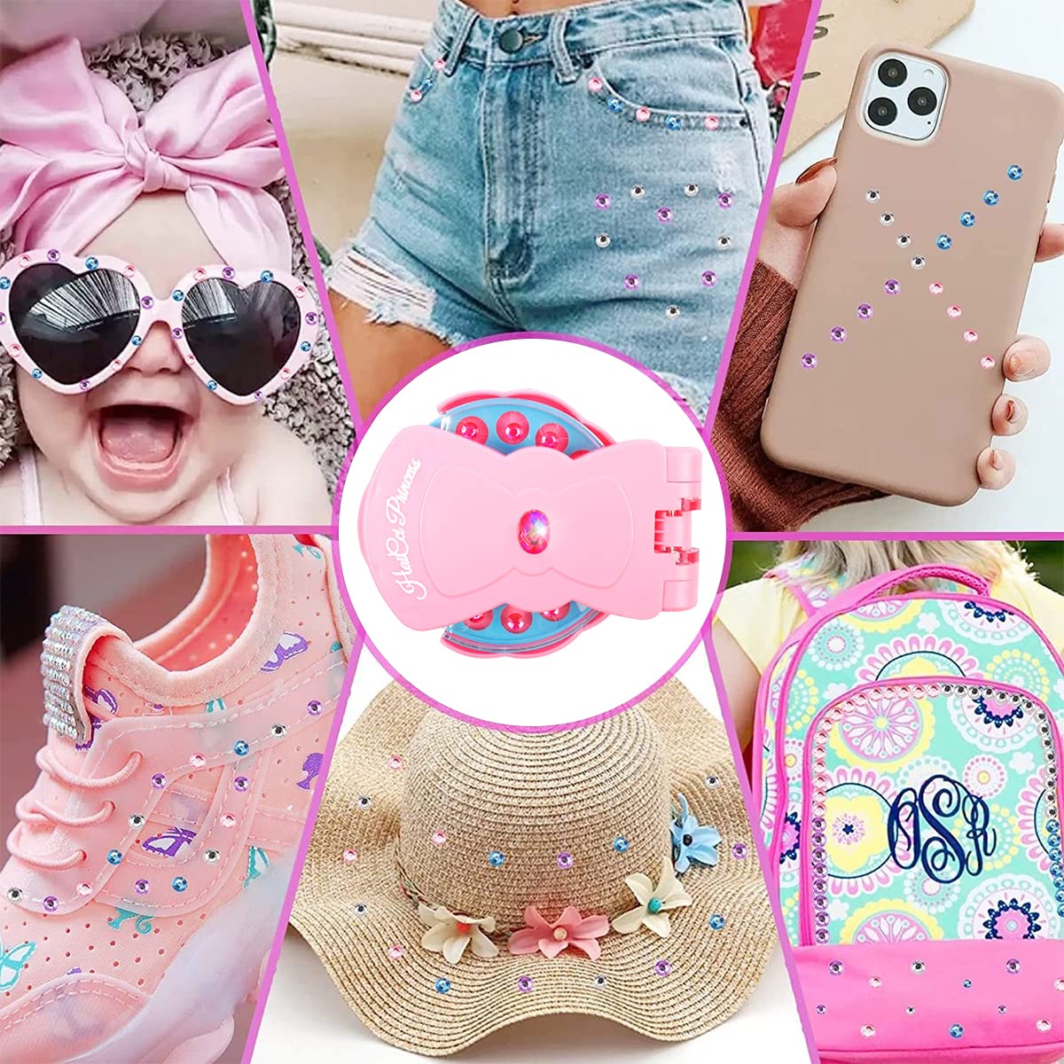Hair Gem Stamper Quick Stapler for Girls - Sparkle Rhinestones Machine