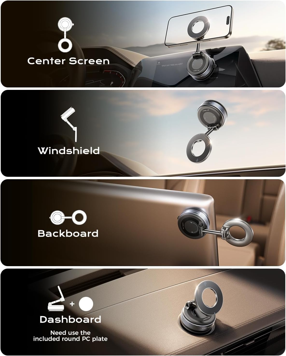 Powerful Car Magentic Mobile Holder With Suction