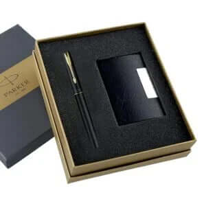 PARKER FRONTIER Matte Black gold trim roller ball pen