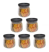 Matuki Unbreakable Jar Kitchen Plastic Container BPA Free Stackable Air Tight Dabba Space Saver Snacks Nuts DryFruits Mithai Dal Cereals Pulses Spices 900ML of 6 Pcs Set (Black)