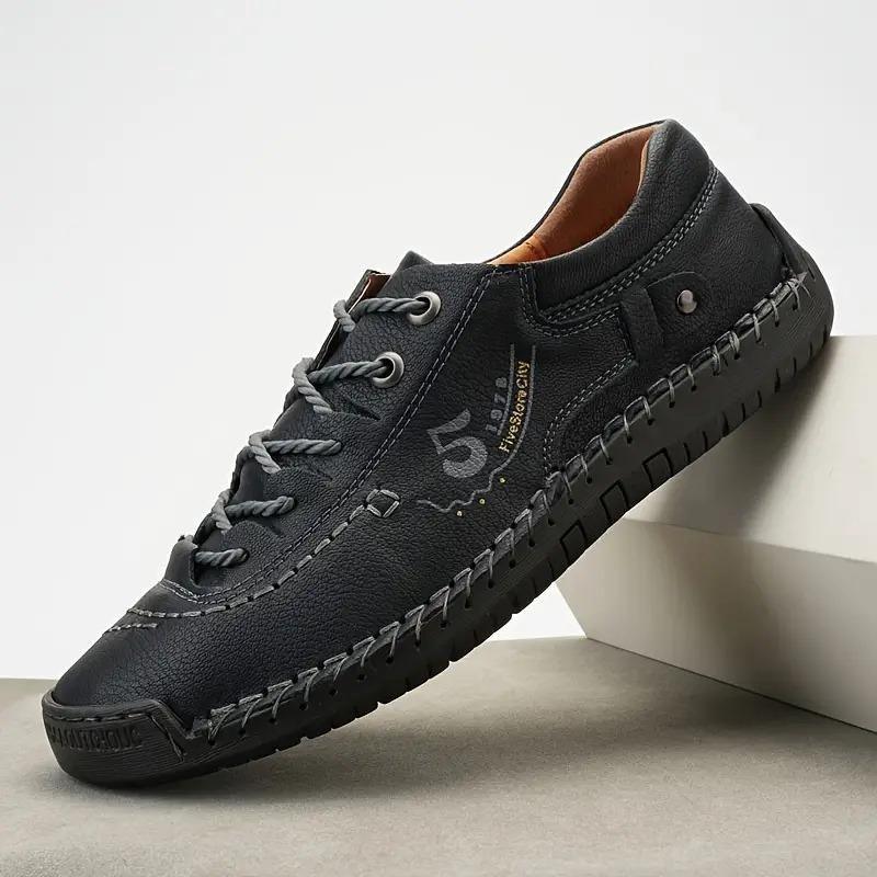 Men's Casual Leather Black Shoes Lightweight -  Store_name 