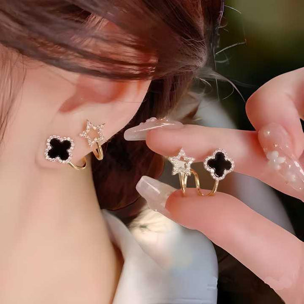 AVR JEWELS Korean Fashion Vibrato live four leaf Clover Earrings -  Store_name 