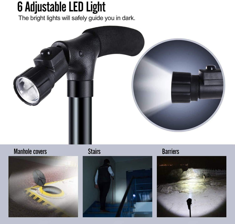 Collapsible Walking Stick with Led Light -  Store_name 