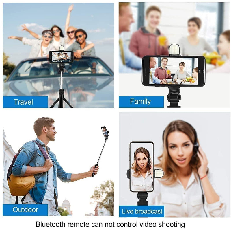 Extendable Flash 3-in-1 Selfie Stick Tripod with Bluetooth Remote -  Store_name 