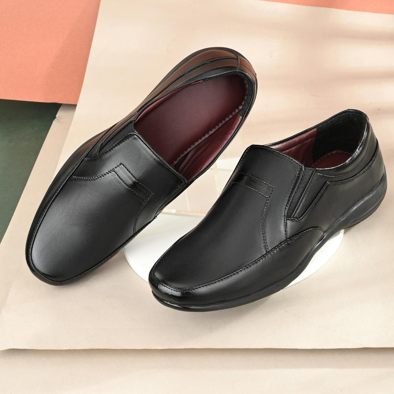 Men's Black Formal Synthetic Leather Loafers -  Store_name 