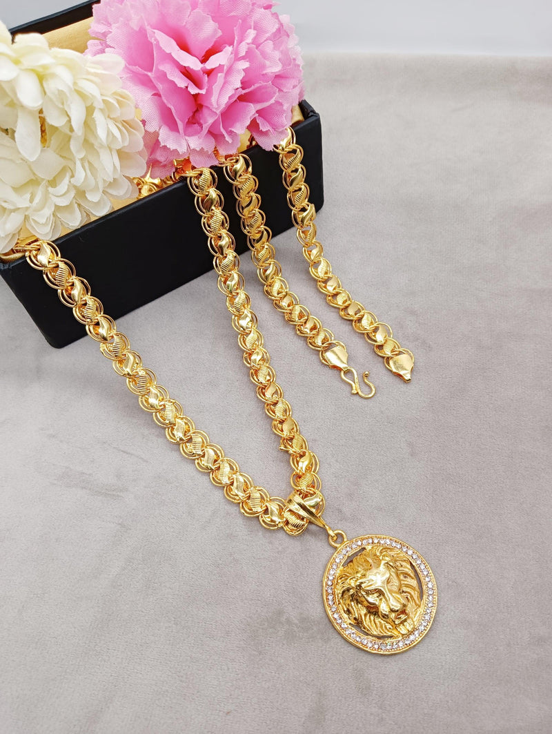 Luxurious Men's Gold Plated Pendant With Chain Vol 3 -  Store_name 