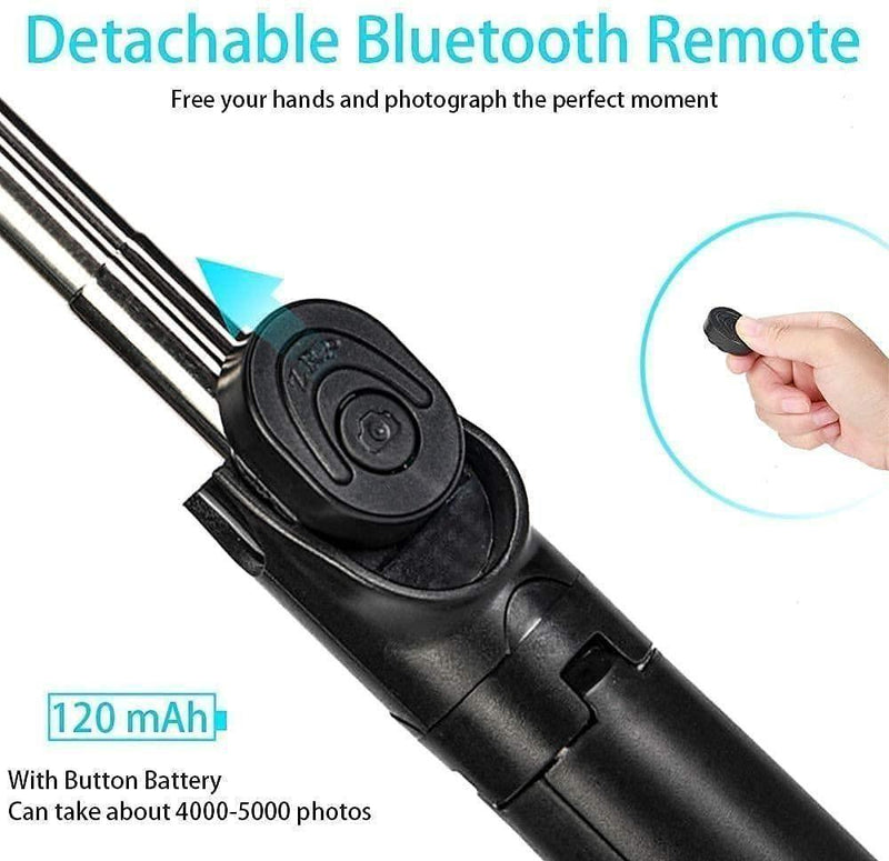 Extendable Flash 3-in-1 Selfie Stick Tripod with Bluetooth Remote -  Store_name 