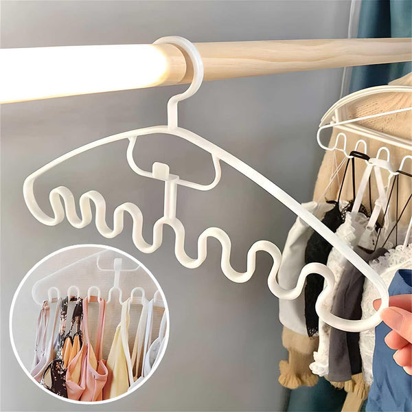 Stackable Wave Pattern Coat Hanger, Multifunctional Sturdy Stackable Plastic Clothes Hangers Pack Of 2 -  Store_name 