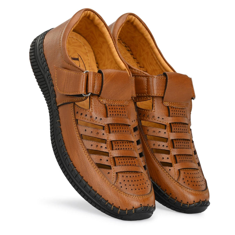 Men's Syntehtic Leather Tan Sandals -  Store_name 