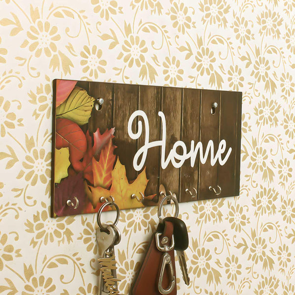 eCraftIndia Home Theme Wooden Key Holder with 7 Hooks -  Store_name 