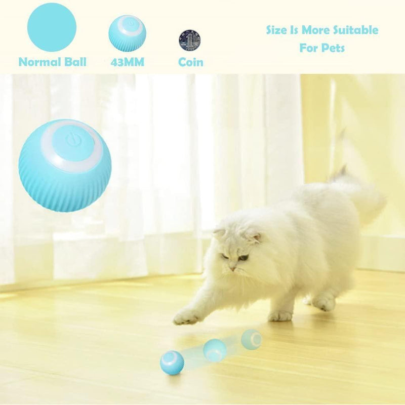 Rotating Cat Toy Ball, Interactive Cat Toys Rechargeable Rotating Ball with LED -  Store_name 