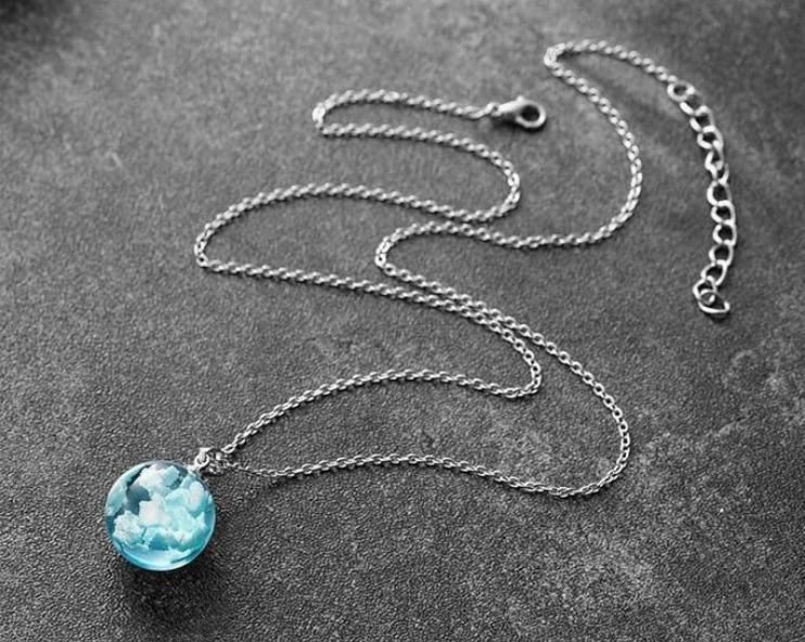 Transparent Round Ball Pendant Necklace -  Store_name 