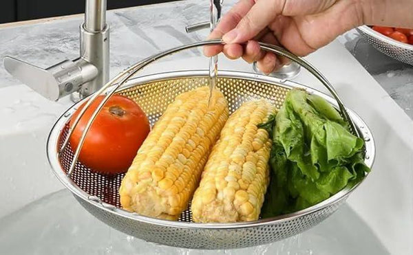 Stainless Steel Draining Rinsing Washing Ideal for Kitchen Vegetables Fruits -  Store_name 