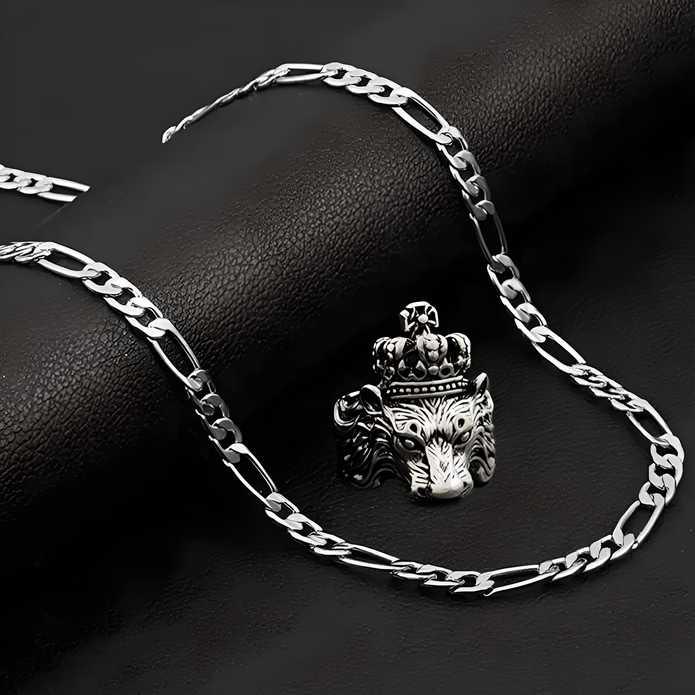 Stainless Steel Rhodium Silver Plated Chain With Finger Ring -  Store_name 