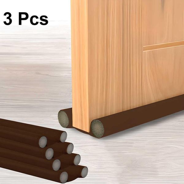 Door Protector- Door Draft Fabric Cover Guard Door Gap Sealer  Protector Door Mounted Door Stopper Door Mounted Door Stopper Sound-Proof Reduce Noise Waterproof - Brown (Pack Of 3) -  Store_name 